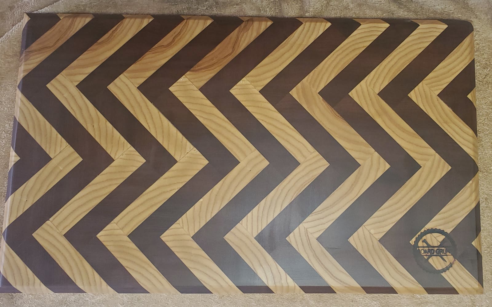 Chevron end-grain cutting board