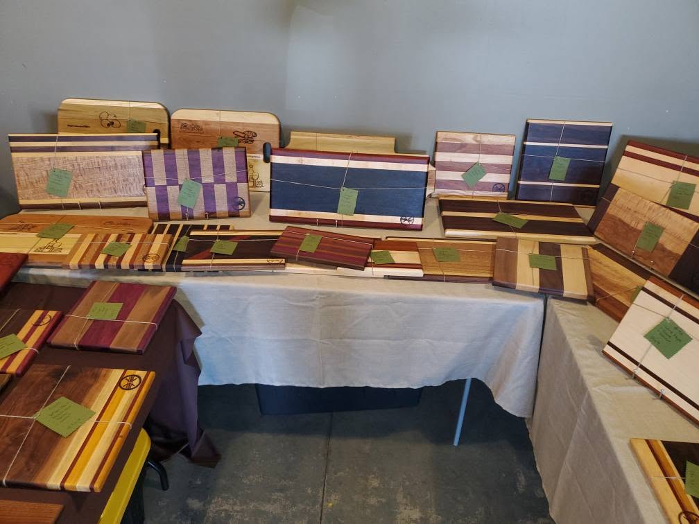 Board Grunt cutting board inventory on display